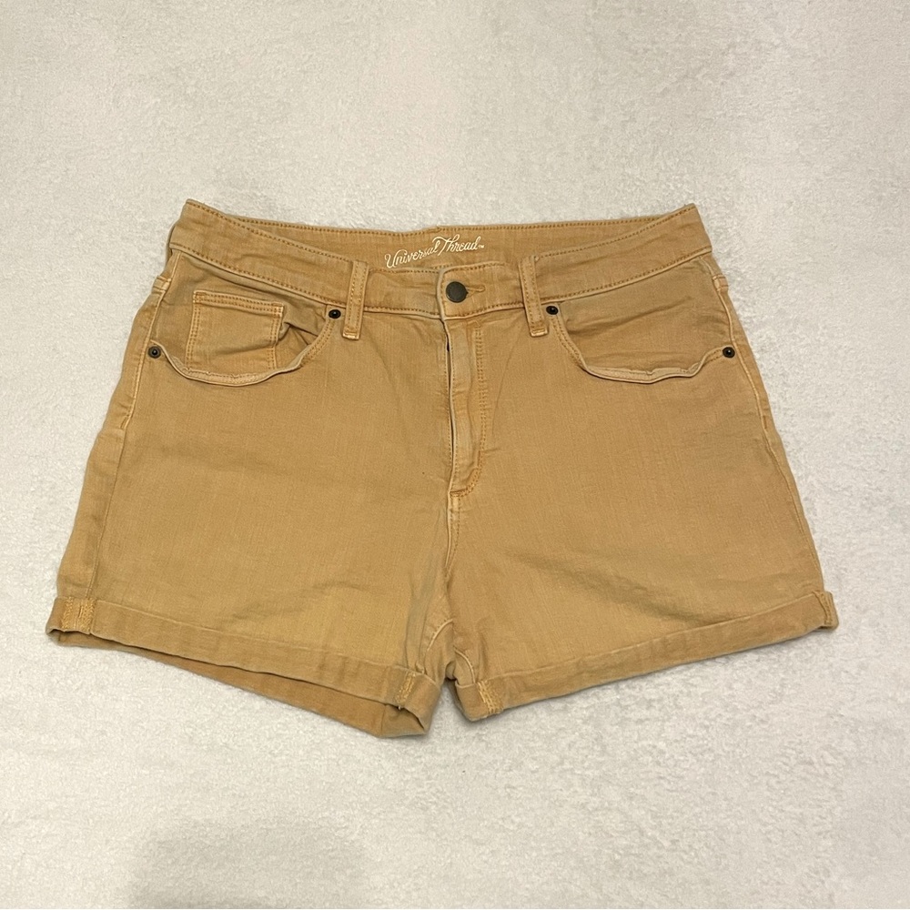 Universal Thread High Rise Gold Midi Shorts - Picture 1 of 3